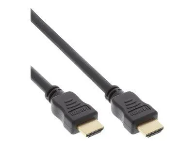 InLine HDMI Kabel, HDMI-High Speed mit Ethernet, Premium, Stecker/Stecker, schwarz/Gold, 2m