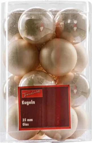 TrendLine Weihnachtskugeln aus Glas Ø 3,5 cm champagner 16 Stück  Christbaum- &