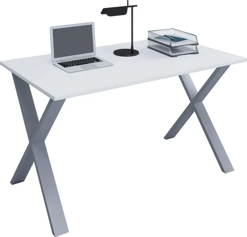 VCM Holz Schreibtisch Lona U - Kinderschreibtische mit hochwertigem Metallfußgestell und stabiler Holzstruktur-Arbeitsplatte, perfekt für das Kinderzimmer oder Home Office.