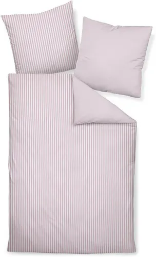 Janine Bettwäsche Chinchilla, 100% Baumwolle, 2-teilig - Bettwäsche in kreiderosa mit Reißverschluss, pflegeleicht und waschbar bis 60°C, ideal für einen gemütlichen Schlaf.