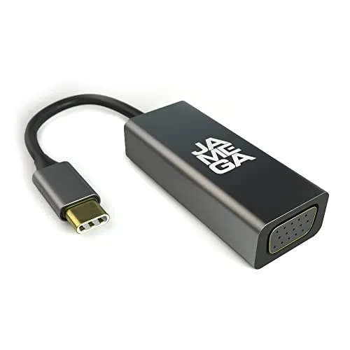 JAMEGA – USB C auf VGA Adapter | USB 3.1 Typ C zu VGA Konverter 1080P@60Hz kompatibel mit Surface Book 2, Samsung Galaxy S10/S9/S8, Huawei Mate 20, P30/P20 pro