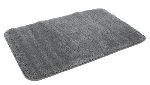 Mesana J-10008/100 anthrazit Badematte - Badematte aus flauschiger Mikrofaser, rutschfest und ideal für Fußbodenheizung, pflegeleicht und in modernem Design erhältlich.