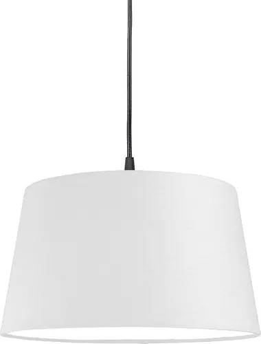 Qazqa Moderne Hängelampe - Pendelleuchte schwarz mit weißem Schirm 45 cm - Moderne Pendellampe für Wohnzimmer und Schlafzimmer, dimmbar (Dimmer nicht enthalten), E27 Fassung, ideal für stilvolle Innenbeleuchtung.