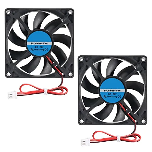 ALAMSCN 2 Stück DC Bürstenloser Lüfter 24V 8015 Computerlüfter 80x80x15mm PC Lüfter für Computergehäuse Router Lüfteraustausch
