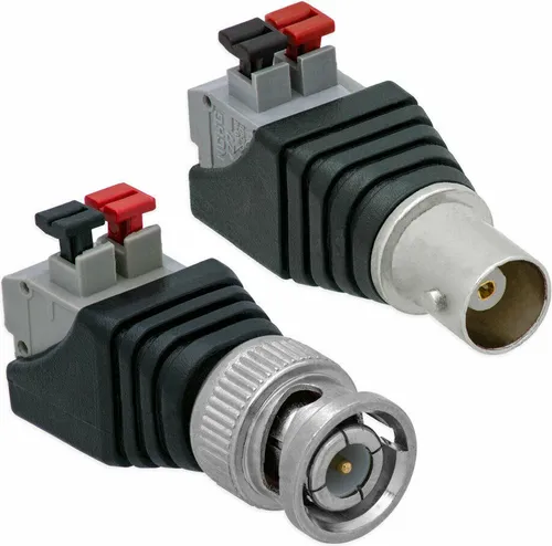 BNC Stecker + BNC Buchse >Terminalblock 2Pin Druck Klemmen Adapter Verbinder Set[1x Stecker + 1x Buchse]