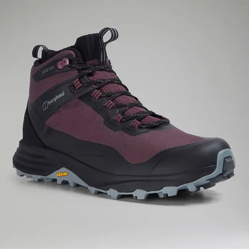 Berghaus VC22 Mid GTX AF Pur/Blk wine/black (HO5) 8 - Damen Wanderschuhe mit GORE-TEX Innenfutter für atmungsaktiven, wasserdichten Komfort und einzigartigen Opti-Stud Vibram Sohlen für hervorragenden Grip auf jedem Terrain.