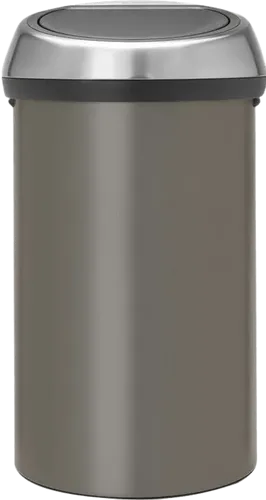 Brabantia Touch Bin 60 L - Rund, Platin - Haushaltszubehör: Großer Mülleimer mit Soft-Touch-Öffnung, ideal für einfache Bedienung und müheloses Entleeren. Der Bodenrand schützt Ihren Boden vor Beschädigungen.