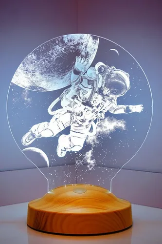 Geschenkelampe LED Astronaut Figur - Farbwechsel Nachttischlampe für Kinder - Diese kreative LED-Nachttischlampe in Astronautenform bietet 7 Farben zur Auswahl und ist das perfekte Geschenk für Jungen. Ideal für den Einsatz im Kinderzimmer, sorgt sie für eine gemütliche Atmosphäre.