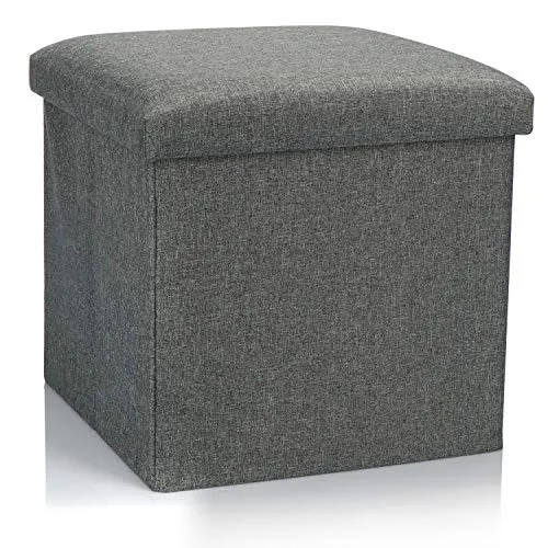 com-four® Faltbarer Hocker - Sitzhocker mit Stauraum - Aufbewahrungsbox zum Sitzen - 40 L