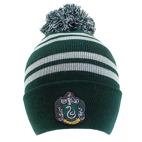 HARRY POTTER Unisex Beanie Pom-House Slytherin One Size Kappe, Mehrfarbig