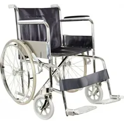 Verchromter Faltrollstuhl mit leichtem Rahmen
