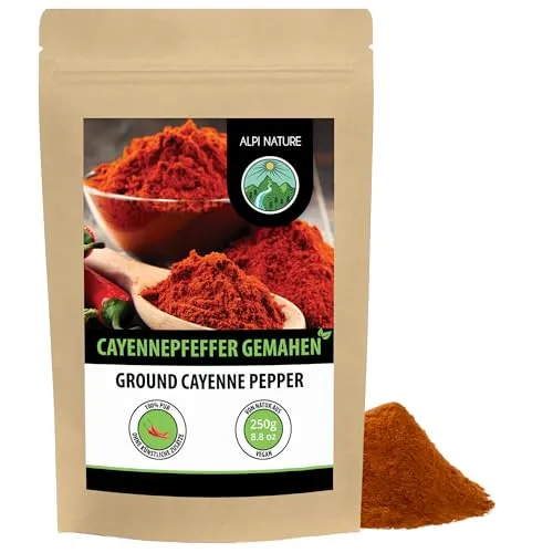 Alpi Nature Cayennepfeffer gemahlen 250g, Cayenne Pfeffer gemahlen, Cayenne Chili, Chilipulver