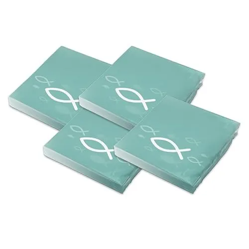 itenga Servietten Papier Fisch 30 x 30 cm 3-lagig 80 Stück für Taufe Kommunion Konfirmation Jungen und Mädchen (türkis)
