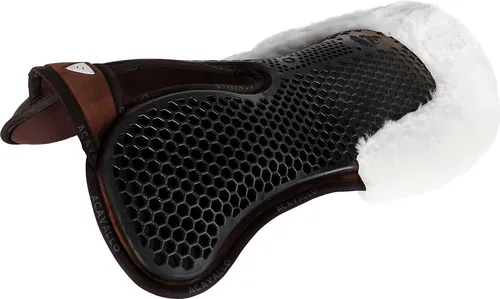 Acavallo Widerristfrei Hexa Memory Lammfell hinten - Innovatives Gelpad mit vorderer Erhöhung für optimale Sattelkorrektur. Ergonomisch, rutschfest und stoßabsorbierend, sorgt es für Komfort beim Reiten. Maschinenwaschbar für einfache Pflege.