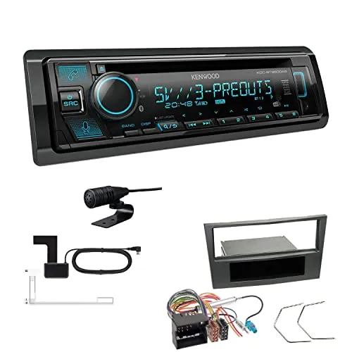 Kenwood KDC-BT960DAB 1-DIN Autoradio CD-Tuner mit Bluetooth Digitalradio DAB+ inkl. Einbauset passend für Opel Astra H 2004-2010 Charcoal-metallic