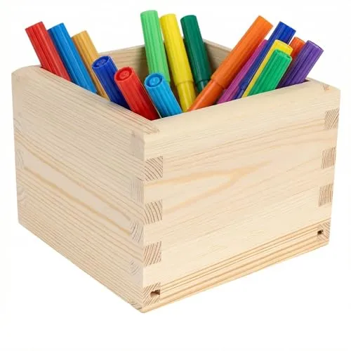 Creative Deco Aufbewahrungsbox Holzkiste ohne Deckel 12 x 12 x 9 cm Holzbox | aus Kiefernholz | Schubladen Organizer Für Kleinutensilien Make up, Schmuck, Stifte, Bürobedarf