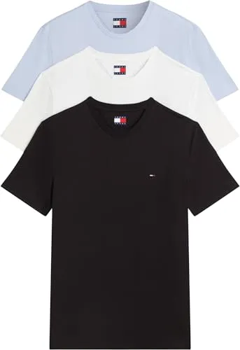 Tommy Jeans Herren 3er Pack Kurzarm T-Shirts aus Baumwolle, Mehrfarbig