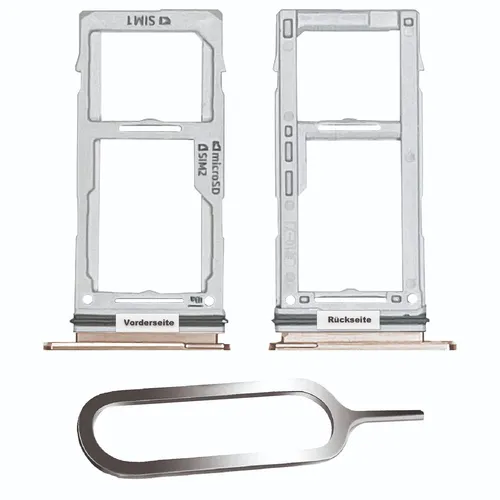 SAMSUNG GALAXY S10 / PLUS SIM KARTEN HALTER TRAY ADAPTER SLOT DUAL GOLD