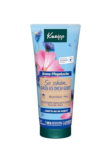 Kneipp Aroma-Pflegedusche So schön, dass es Dich gibt, Duschgel mit natürlichen Extrakten aus Kornblume, Malve und natürlich pflegendem Öl, zartes und geschmeidiges Hautgefühl, 200ml