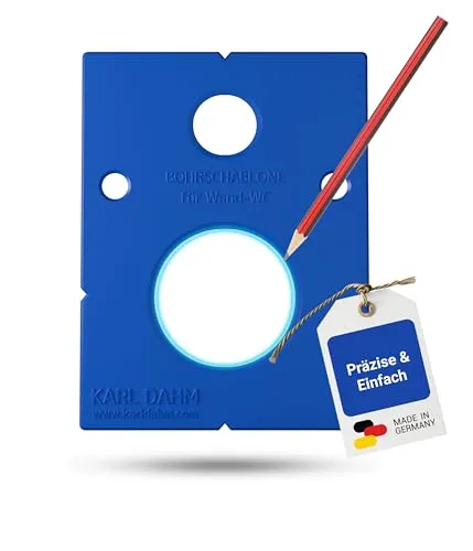 Karl Dahm® Anzeichenschablone für Toilettenanschlüsse - Markierwerkzeug für präzise Toilettenanschlüsse – Ideal für Heimwerker und Profis, spart Zeit und sorgt für millimetergenaue Markierungen bei WC-Installationen.
