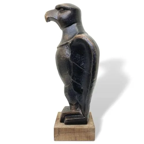Aubaho Dekoobjekt Skulptur Adler Figur Metall Bronze-Optik - Deko-Objekte im Art Deco Stil, hochwertige handgefertigte Skulptur eines Reichsadlers aus Metall mit antikem Erscheinungsbild, ideal für stilvolle Wohnräume.