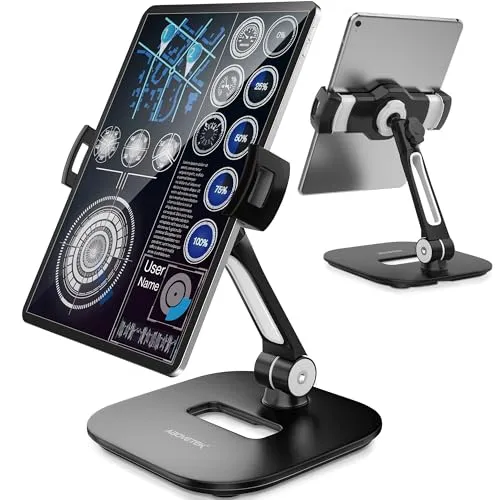 AboveTEK Tablet Ständer, Verstellbare iPad Halterung Tisch, 360° Drehbarer Handy & Tablet Halterung für 4-11