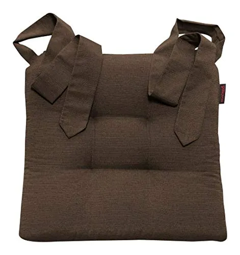 Magma Heimtex Sitzkissen Fino mit Schleifenband - Stuhlkissen mit extra dickem Polster (7cm) für optimalen Sitzkomfort. Ideal für Rattanstühle, mit praktischen Schlaufen zum Befestigen. Pflegeleicht und in vielen Farben erhältlich.