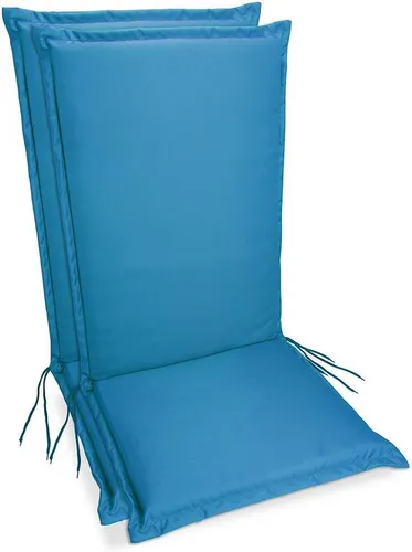 sunnypillow Liegenauflage Polsterauflagen Gartenstuhlauflage 120 x 50 extra Dicke 9cm, 2er Set Blau