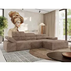 MKS Ecksofa L-Form, Braun, 5-Sitzer mit Relaxfunktion