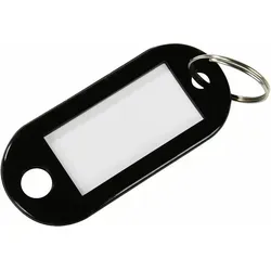 Hmf 1900-02 Schlüsselanhänger Inkl. Schlüsselring Und Beschriftungsstreifen, 5 X 2,2 X 0,26 Cm, Schwarz