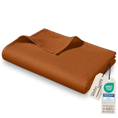 WOHNWOHL® Tagesdecke 150x200cm in bronze von WOHNWOHL