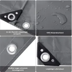 WOLTU PVC Abdeckplane 2x3 m - Wasserdichte Industrieplane - Planen & Abdeckfolien - Hochwertige PVC Abdeckplane mit 500 g/m², idealer Schutz vor Schmutz und Nässe, reißfest und UV-stabilisiert für lange Haltbarkeit.