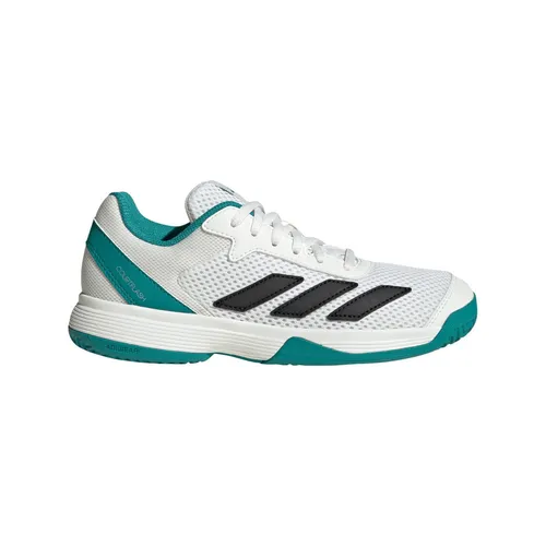 adidas Unisex Kinder Courtflash Kids Tennis Shoes - Laufschuhe mit regulärer Passform, Obermaterial aus Textil und Synthetik, ideal für junge Sportler, mit umweltfreundlicher Adiwear Außensohle aus 20 % recycelten Materialien.