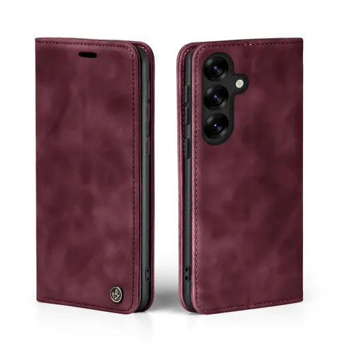 Handyhülle für Samsung Galaxy S25+ Klapp Magnet Smartphone Book Cover Case Rot