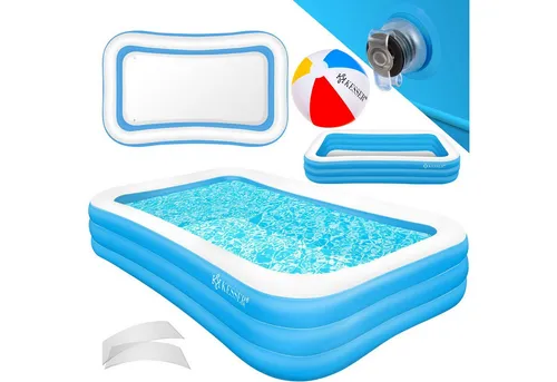 KESSER Aufblasbarer Familienpool für Kinder und Erwachsene, hellblau