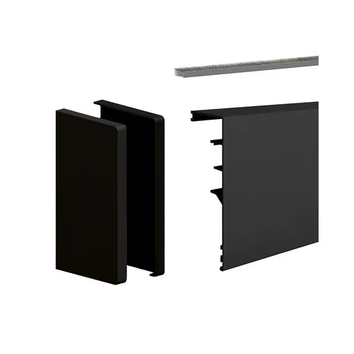 SLID'UP 160/170 Abdeckblende Schwarz 301 cm XL mit Endkappen für Schiebetür