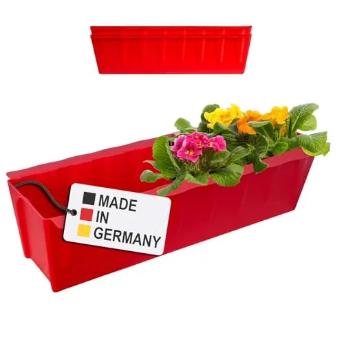 Hossi's Wholesale 2 Euro-Paletten Blumenkästen-Einsätze | 37,3cm Rot | Pflanzkasten für Europalette Palette | Balkonkasten | Blumentopf | aus stabilen Kunststoff | Made in Germany