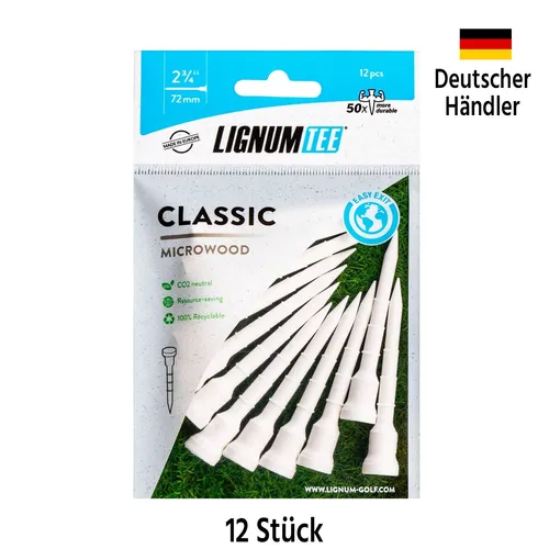 Golf Tee Lignum 72mm Microwood 12er Pack Weiß von Lignum Tee