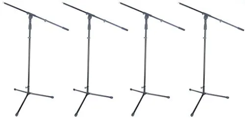 PROFI Mikrofonständer S22B Mikrofon Stativ Ständer schwarz mit Galgen/Schwenkarm 4 x