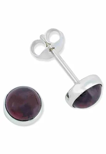 Ohrstecker 925 Silber Granat roter Stein Edelstein Ohrringe echt Silber Damen Sterling Silber Stecker Geschenk(MOS-038-02)