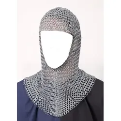 Battle-Merchant Kettenhaube V-Ausschnitt, ID9mm in silber von Battle-Merchant