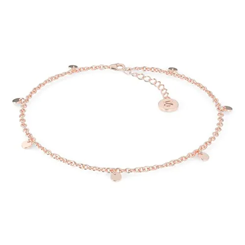 SERASAR Fußkette Damen Schmuck 925 Sterling Silber - Elegantes Fußkettchen aus 925 Sterlingsilber mit 18 Karat Rosegoldplattierung, ideal als Geschenk für Frauen zu besonderen Anlässen. Verstellbar für maximalen Komfort.
