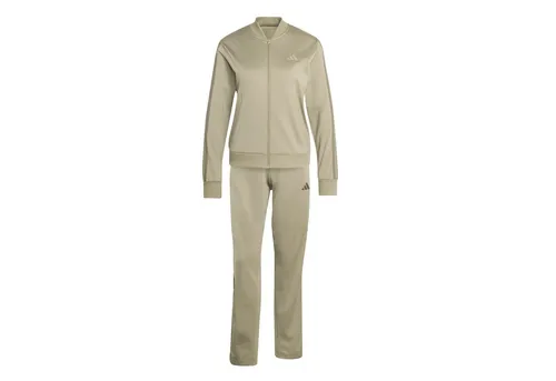 adidas Women's ESSENTIALS 3-STRIPES TRACKSUIT, Wonder Cargo, M - Stylischer Trainingsanzug aus 100 % recyceltem Polyester, mit regulärem Schnitt und elastischem Bund für optimalen Komfort. Ideal für Sport und Freizeit.