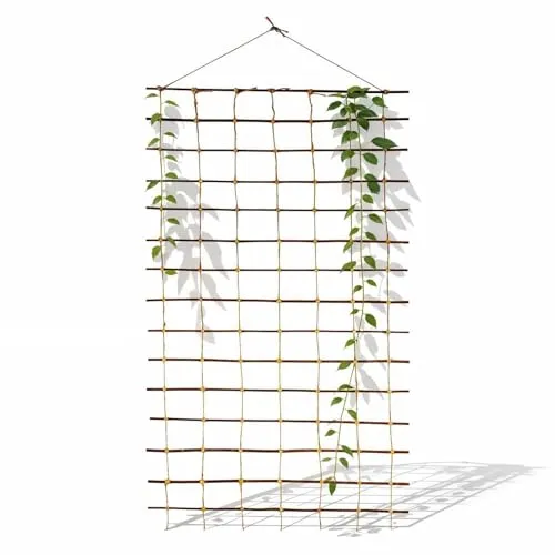 Floranica Rankhilfe Rankgitter für Kletterpflanzen – 150cm x 100cm aus Naturweide