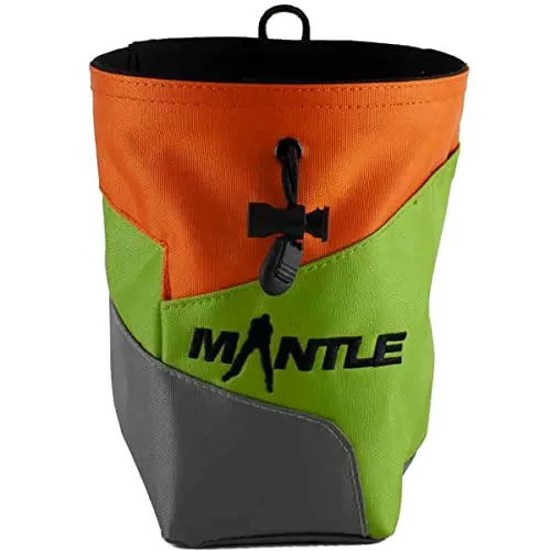 Mantle - Chalkbag Kreidebeutel Juggy in orange/grün/grau für Kletterkreide zum Bouldern und Klettern