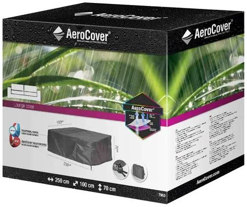 AEROCOVER Atmungsaktive Schutzhülle für Loungebänke 250x100xH70 cm - Schutzhülle für Loungebänke, atmungsaktiv und wasserabweisend. Verlängert die Lebensdauer Ihrer Gartenmöbel und verhindert Schimmelbildung.