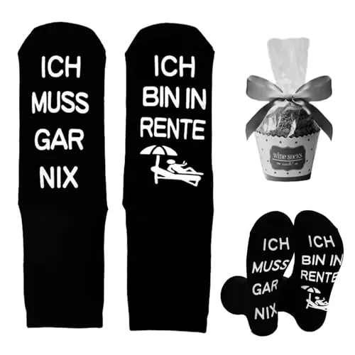 Rentner Geschenk Frau,Opa Ruhestand Geschenk Frauen Rentnerin Männergeschenke Lustige Geschenke zum rentenbeginn Socken Zum Rente Geschenke Frau Damen Dekoartikel ICH BIN IN RENTE ICH MUSS GAR NIX