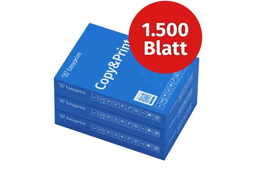 Easyprint Drucker- und Kopierpapier Kopierpapier 1500 Blatt A4 Premium Hochweiß CIE 160 Testsieger PEFC