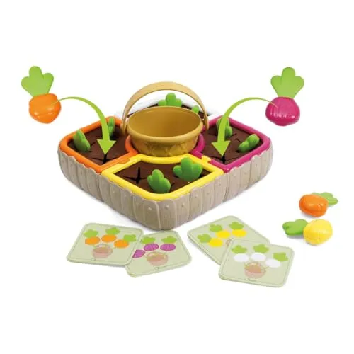 Chicco Orto Sensoriale Montessori 21 Teile, Lernspielzeug zum Erlernen von Zahlen und Farben, Förderung der Feinmotorik und Logik, Geschenk für Kinder, mit 12 buntem Gemüse, ohne Farben, ab 1 Jahr+