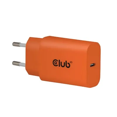 Club3D Lifestyle Ladegerät USB-C 30Watt, 2Stk orange - Smartphones Power & Connect – Leistungsstarkes 30Watt Ladegerät im praktischen 2er Set, ideal für schnelles Laden unterwegs.